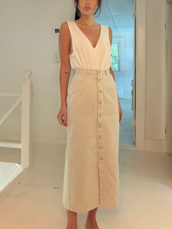 Gap Dresses & Skirts - GAP Vintage Cream Button-Front Midi Skirt